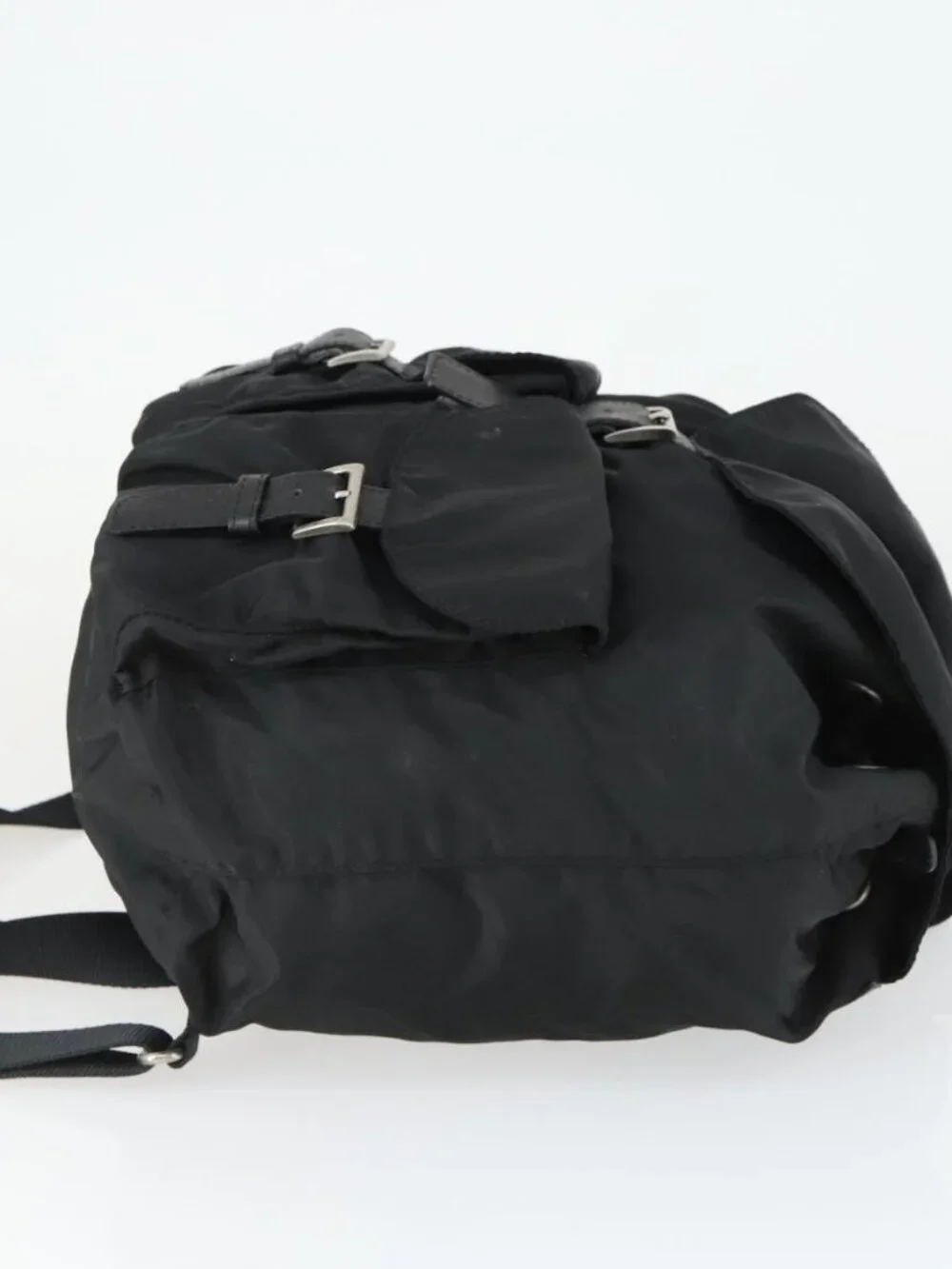 PRADA Backpack Nylon Black Silver Auth bs33077